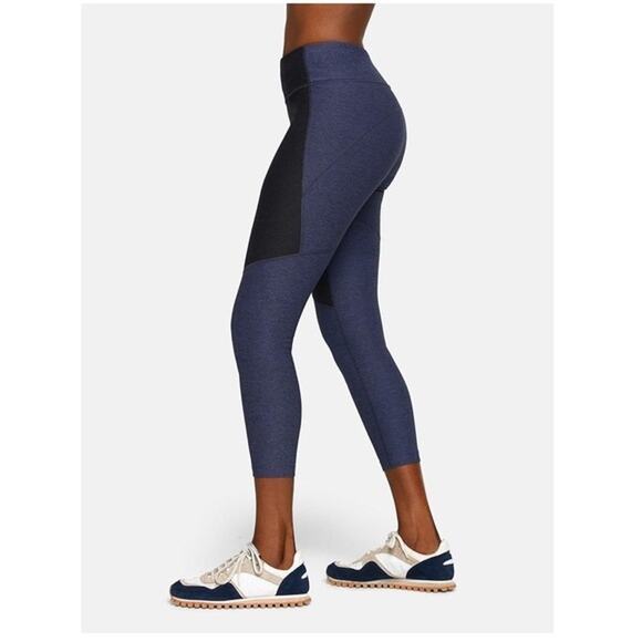Outdoor Voices TechSweat 3/4 Two Tone Leggings Baltic Night Small - Picture 3 of 12